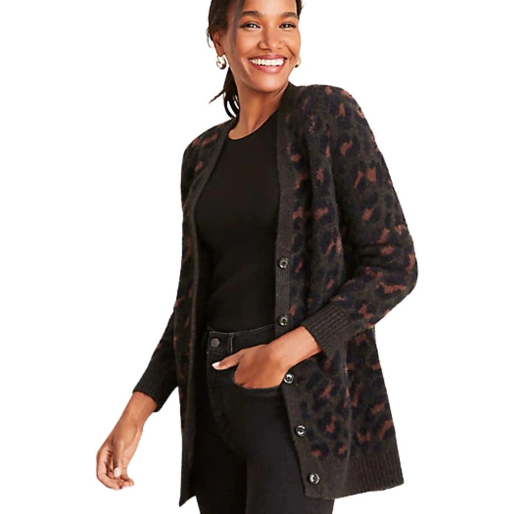 Ann Taylor leopard cardigan NWT